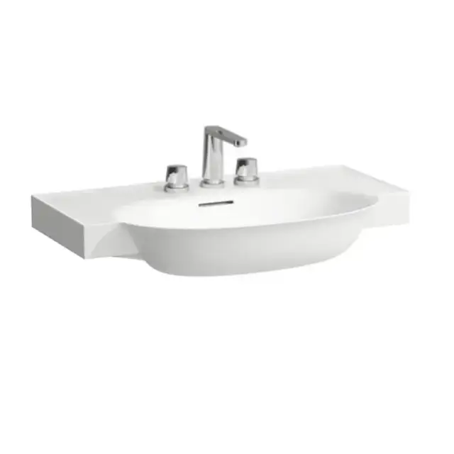 Laufen New Classic Раковина накладная 80х48х7.5см, с 3 отв., с переливом, с покрытием Clean Coat LCC, цвет белый
