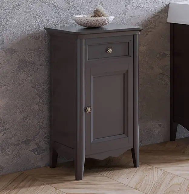 TW Veronica, Тумба 50.2/45x40/37.4xh86.7см, 1 распашная дверка 1 выдвижной ящик, доводчики Blum (петли справа-DX), напольная, цвет: Gridgio, ручки: Riflesso