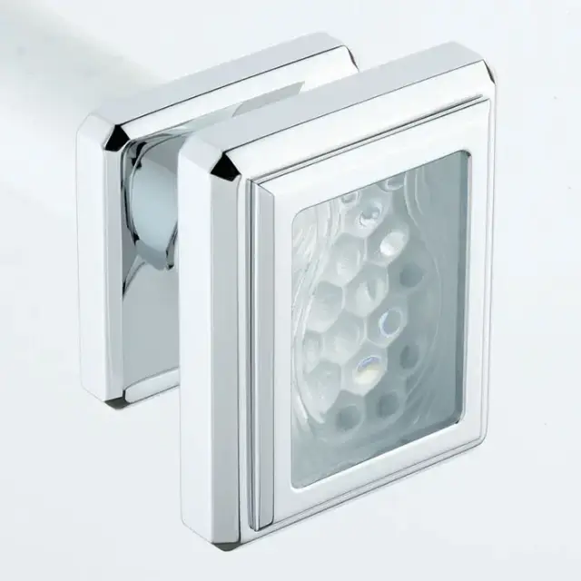 THG Metropolis Cristal Clair Ручка дверная одинарная, средний размер, цвет: хром