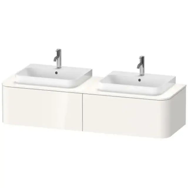 Duravit Happy D.2 Plus Тумба подвесная 160x55х35.4см, с 2 раковинами и 2 ящиками, цвет: белый глянцевый