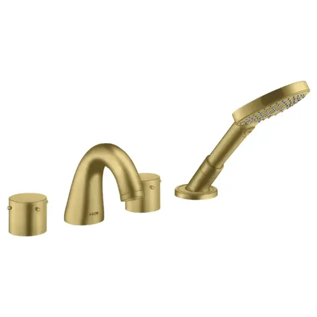 Axor Starck Смеситель на борт ванны, на 4 отв., с ручным душем, цвет: шлифованная медь