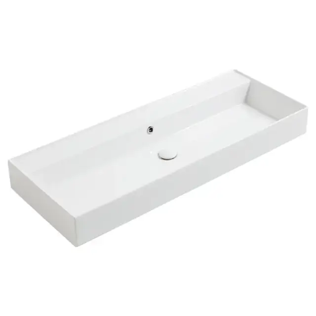 Simas Agile Раковина подвесная 121х46 см, с переливом, без отв. под смеситель, цвет: белый