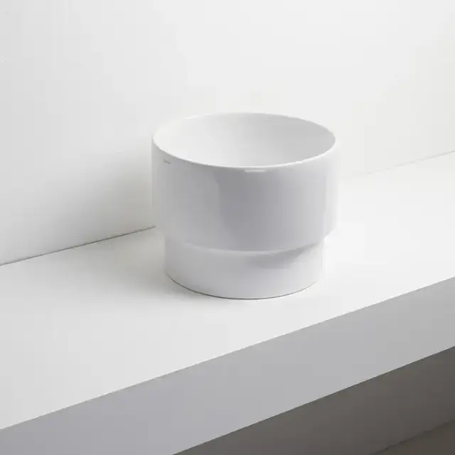 Simas Po-mo Раковина 33xh42см., полувстраеваемая сверху без отв., без перелива, цвет: белый