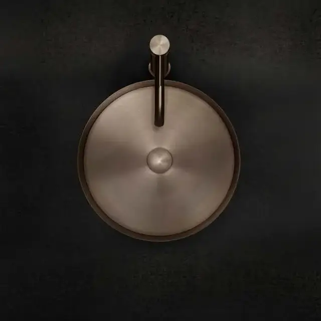 Gessi 316 Раковина 40 см, без отв., для установки на столешницу, без перелива, нержавеющая сталь, цвет: Copper brushed pvd