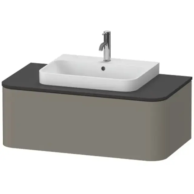 Duravit Happy D.2 Plus Тумба подвесная 100x55х35.4см, с раковиной и 1 ящиком, цвет: stone grey satin matt