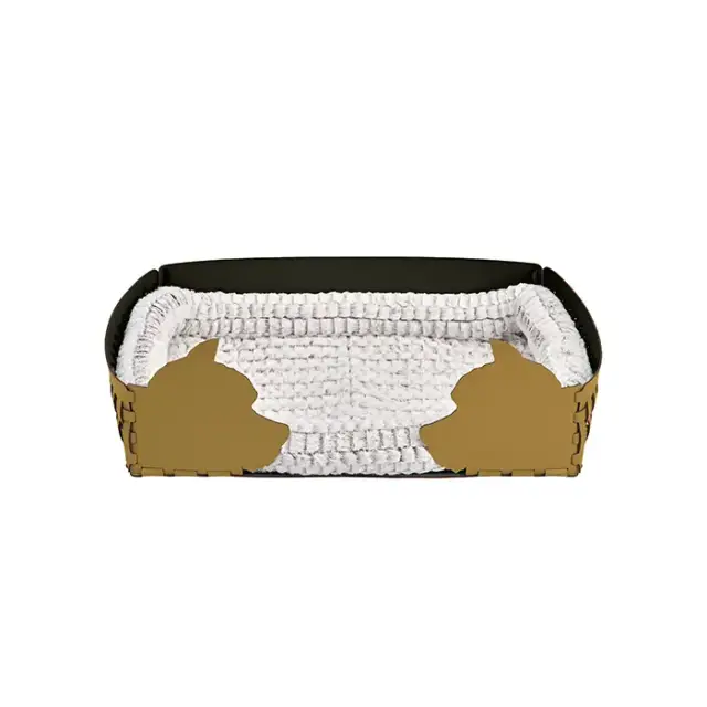 ADJ Лежанка Dog, 60x42xH15 см., цвет: горчичный/оливковый