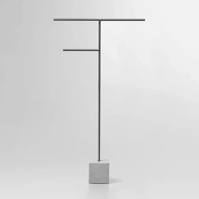Antonio Lupi Bivio Полотенцедержатель напольный 80см., база из мрамора Carrara satinato, цвет: Satin steel finish