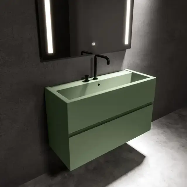 Kerasan Kanaal Тумба подвесная 100х46.5см, с 1 ящиком, цвет: Matt green