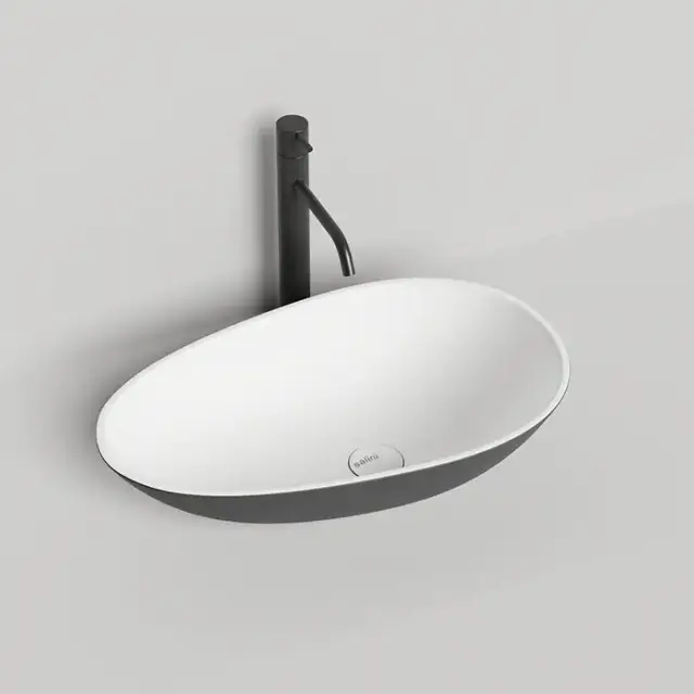 Salini Paola Раковина накладная 58х34.5х14см., без отв. под смес, без перелива, мат-л: S-Stone, матовый, цвет: RAL 9011