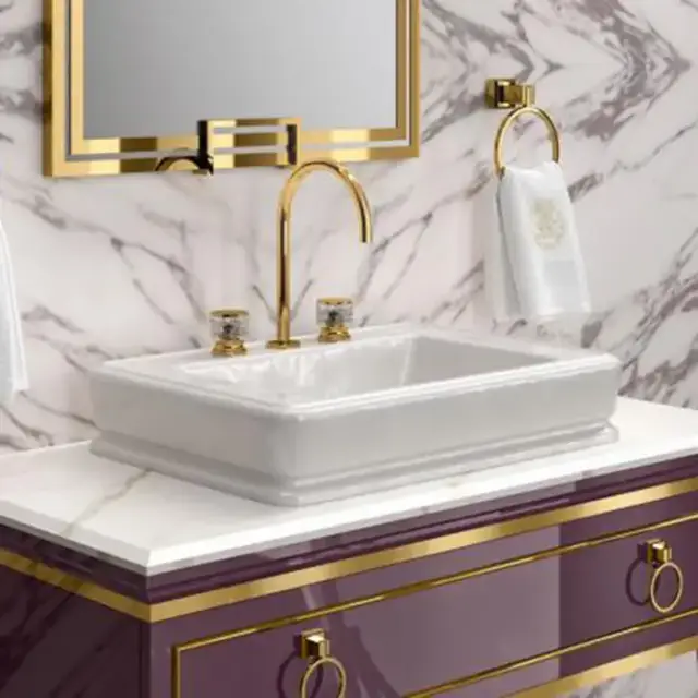 Oasis Раковина накладная, 88х47см., с 3 отв., цвет: белый