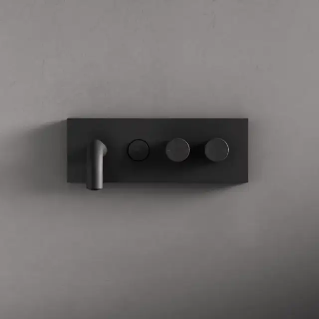 Fima Carlo Frattini Switch ON Смеситель для раковины, встраиваемый, излив: 15.7см., c кнопкой on/off, цвет: черный матовый