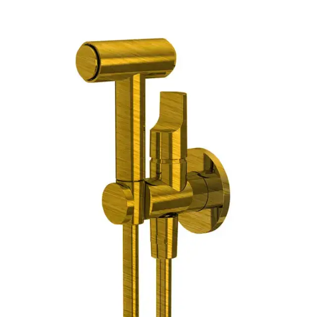 Fima Carlo Frattini Collettività Гигиенический душ, настенный, со шлангом 120см., цвет: брашированное золото