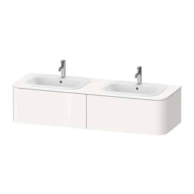 Duravit Happy D.2 Plus Тумба подвесная 160x55x35.4см, с 2 раковинами и 2 ящиками , цвет: белый глянцевый