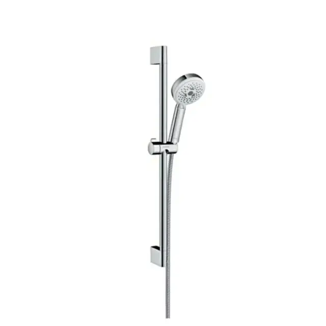 Hansgrohe Crometta Multi Душевой набор: штанга 65см., ручной душ 100, 3jet (Rain, Turbo Rain, массажная), шланг, цвет: белый/хром
