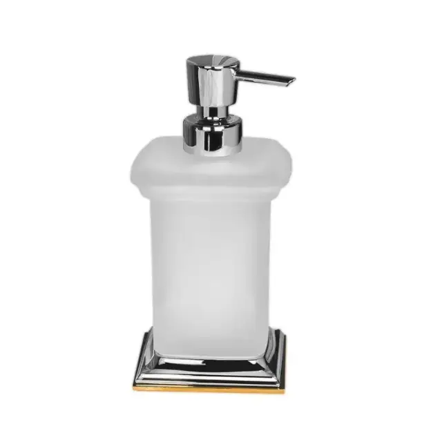 Colombo Portofino Дозатор для жидкого мыла, настольный, цвет: хром/золото/матовое стекло