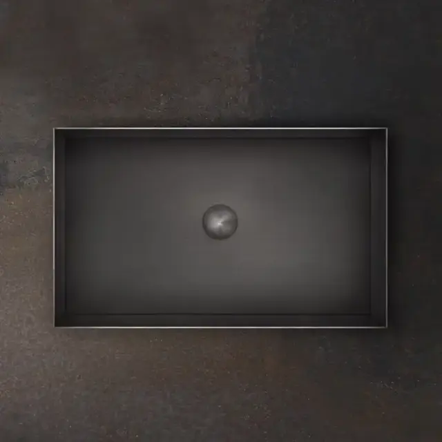 Gessi 316 Раковина 60x35 см, без отв., для установки на столешницу, без перелива, нержавеющая сталь, цвет: Black Metal Brushed PVD