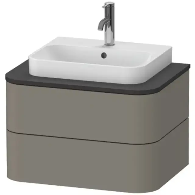 Duravit Happy D.2 Plus Тумба подвесная 65x55х40.8см, с раковиной и 2 ящиками, цвет: stone grey satin matt