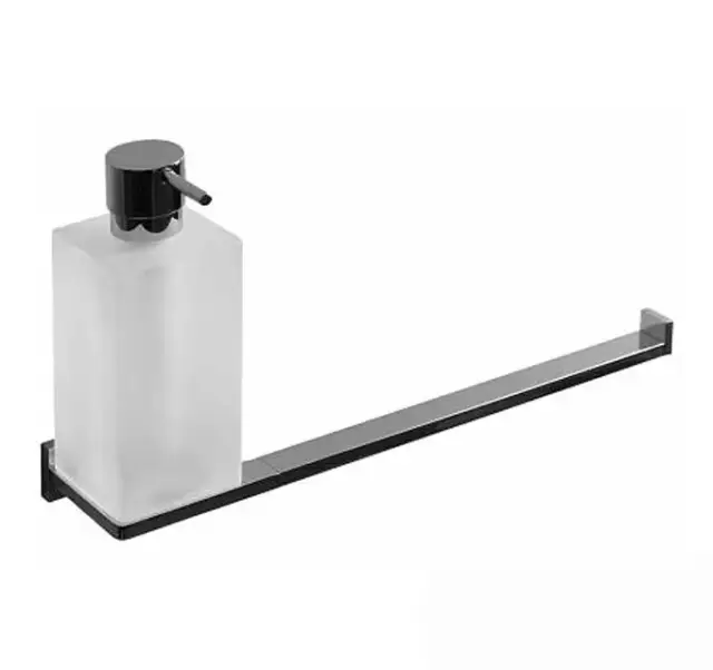 Colombo Look Дозатор для жидкого мыла с полотенцедержателем, подвесной, цвет: хром/матовое стекло