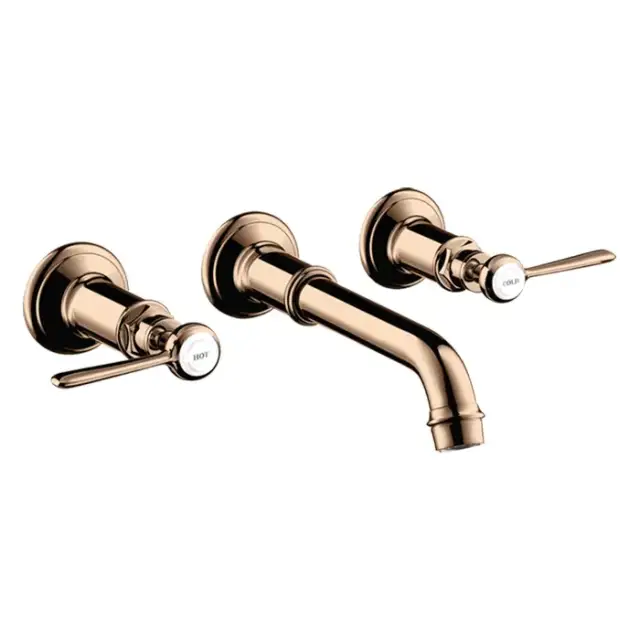 Axor Montreux Смеситель для раковины, встраиваемый, излив: 22.5см., ручка: рычаг, цвет: полированное красное золото