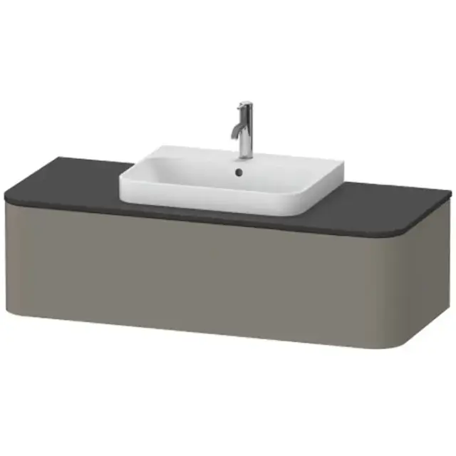 Duravit Happy D.2 Plus Тумба подвесная 130x55х35.4см, с раковиной и 1 ящиком, цвет: stone grey satin matt
