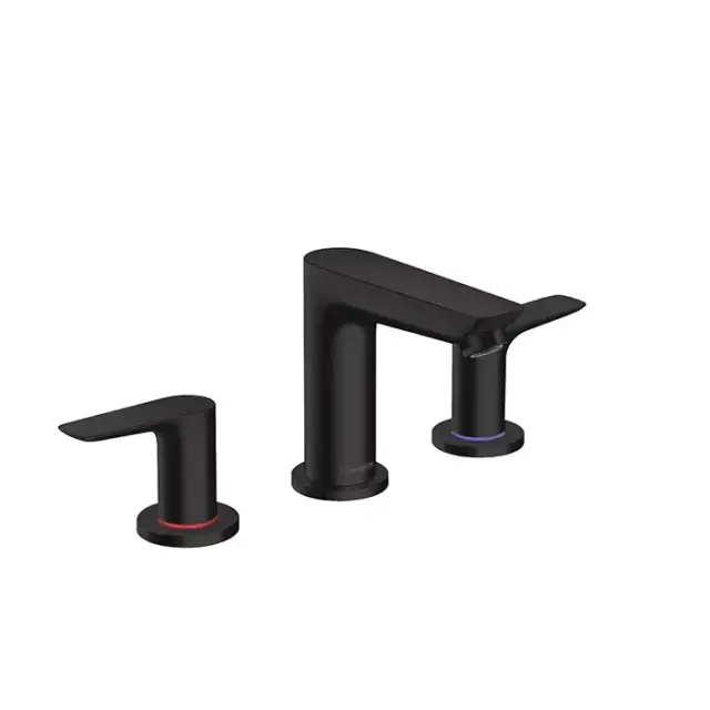 Hansgrohe Talis E Смеситель для раковины 150, на 3 отв, с донным клапаном, излив 112мм, цвет: черный матовый