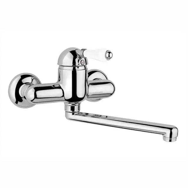 Nicolazzi P.m. Blanc Смеситель для раковины однорычажный, ручки белая керамика, цвет: хром