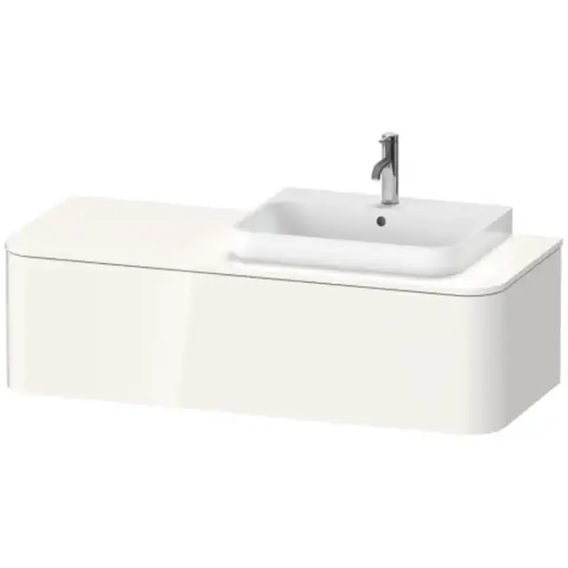 Duravit Happy D.2 Plus Тумба подвесная 130x55х35.4см, с раковиной и 1 ящиком, DX, цвет: белый глянцевый