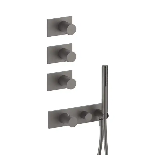 Fantini Milano Встраиваемый смеситель для душа, термостатический, цвет: Matt Gun Metal PVD