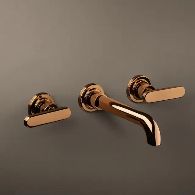 Fima Carlo Frattini Park Lane Смеситель для раковины, встраиваемый, излив 15см., донный клапан click-clack, цвет: золото