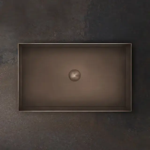 Gessi 316 Раковина 60x35 см, без отв., для установки на столешницу, без перелива, нержавеющая сталь, цвет: Copper Brushed PVD