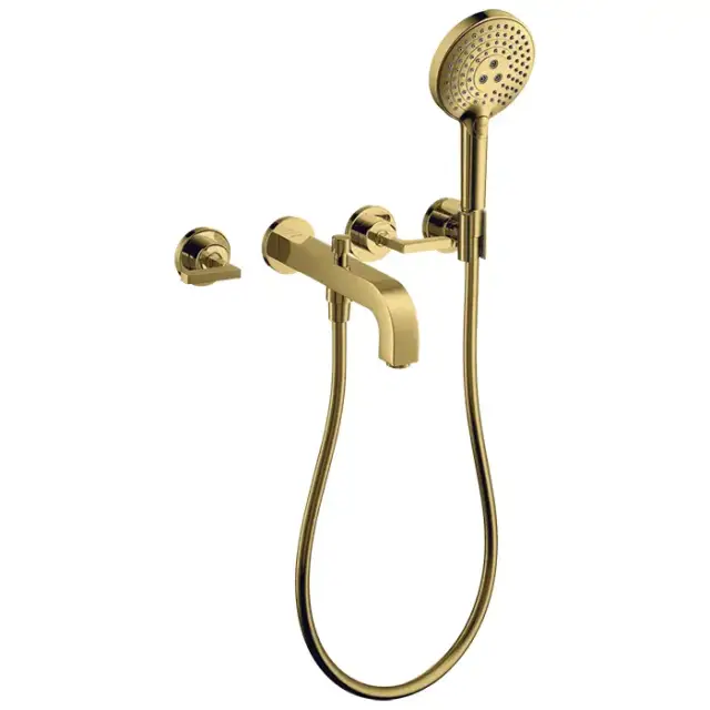 Axor Citterio Смеситель для ванны, встраиваемый, с ручным душем, ручка: рычаг, цвет: полированное золото