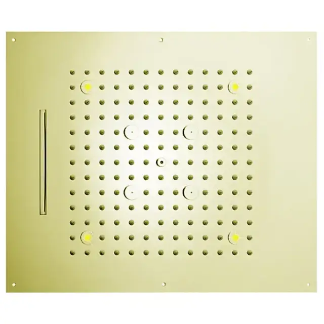 BOSSINI DREAM/3 Верхний душ 570x470 мм, 3 режима (дождь, каскад, туман) с 4 LED RGB, блок питания/управления, Cromoterapia, цвет: сатинированное золото
