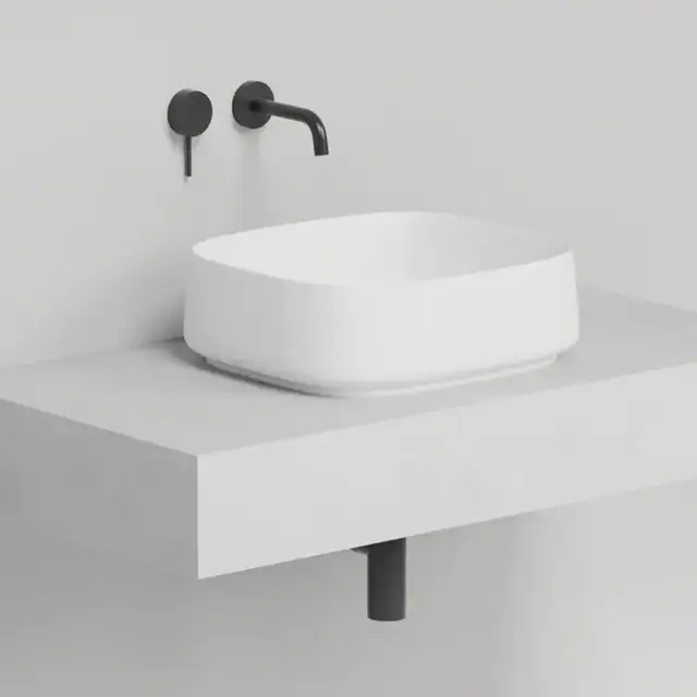 Salini Oriente Bowl Раковина накладная, 45х40.5х14см., S-Sense, декор.накладка на слив, выпуск, цвет: белый глянцевый