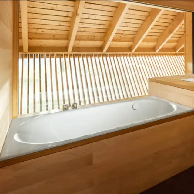 Bette Comodo Ванна встраиваемая, 190х90х45см., с шумоизоляцией, BetteGlasur® Plus, область ног ванны справа, перелив спереди, цвет: белый