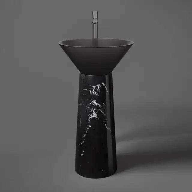 Antonio Lupi Albume Раковина 48х65 см, без отв., на пьедестале, Cristalmood, цвет: Fume/Nero Marquinia