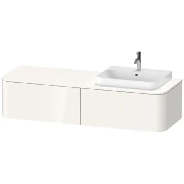 Duravit Happy D.2 Plus Тумба подвесная 160x55х35.4см, с раковиной и 2 ящиками, DX, цвет: белый глянцевый