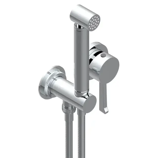 THG Hamptons Гигиенический душ со смесителем, держателем с подводом воды и шлангом 150см., цвет: хром