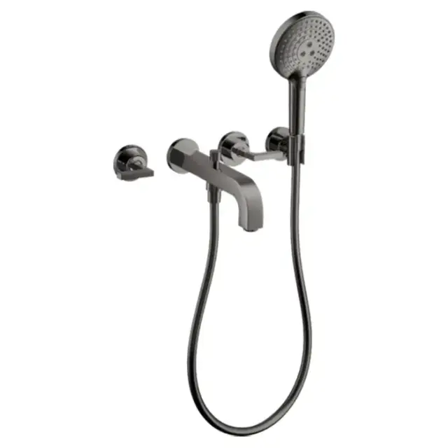 Axor Citterio Смеситель для ванны, встраиваемый, с ручным душем, ручка: рычаг, цвет: полированный черный хром