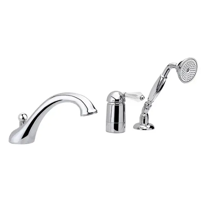 Nicolazzi Cristallo Liberty Смеситель на борт ванны на 3 отверстия, с изливом 200мм и ручным душем, цвет: хром