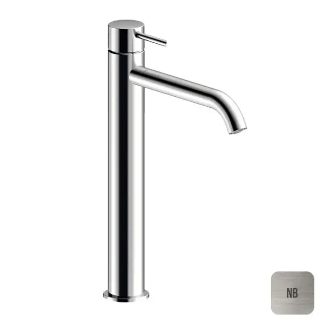 Almar Mixers Смеситель для раковины, высокий, 1 отв., без донного клапана, цвет: никель брашированный