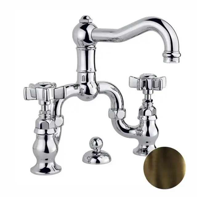 Nicolazzi Dames Anglaises Смеситель для раковины на 3 отверстия, с донным клапаном, цвет: тёмная бронза