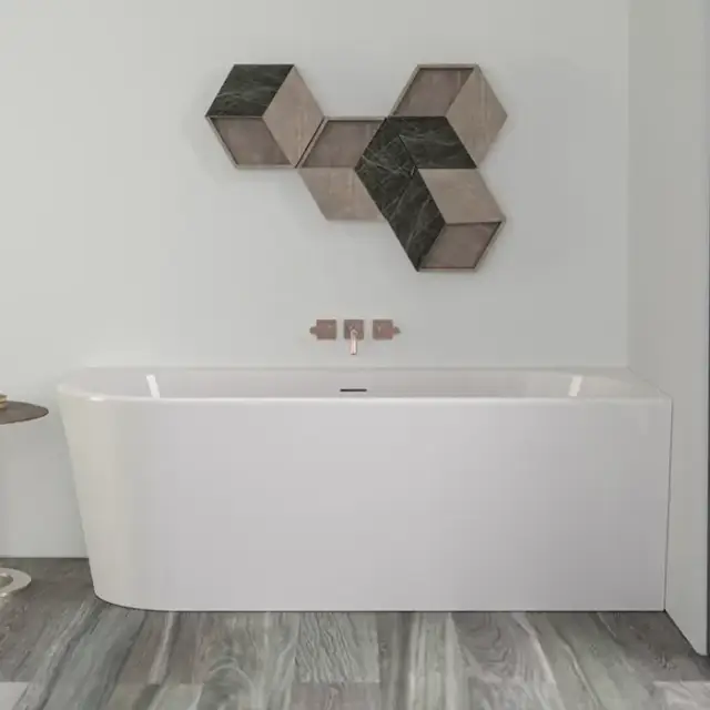 Knief Wall Corner L Ванна в правый угол 165x75х58см., с щелевым переливом, без сл-пер, цвет: белый матовый