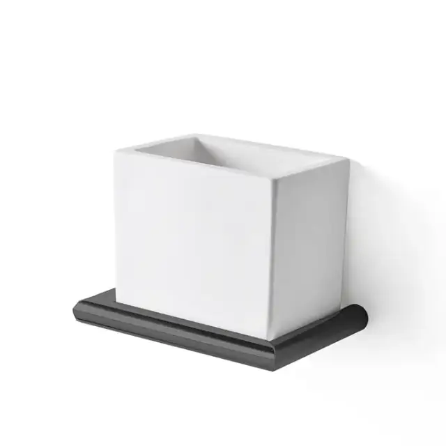 3SC Guy Стакан подвесной, композит Solid Surface, цвет: белый матовый/черный матовый