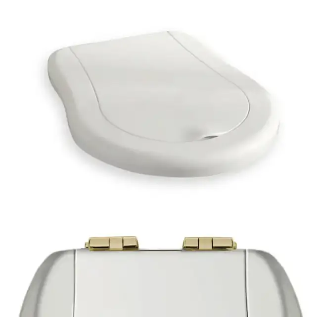 Kerasan Retro Сиденье NEW для унитаза, микролифт, цвет: белый/золото