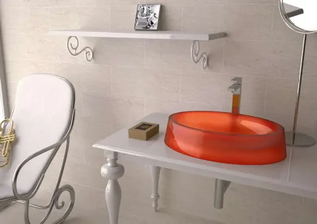 Раковина Glass Design Opera OPERATL06 стекло, цвет - оранжевый, прозрачный