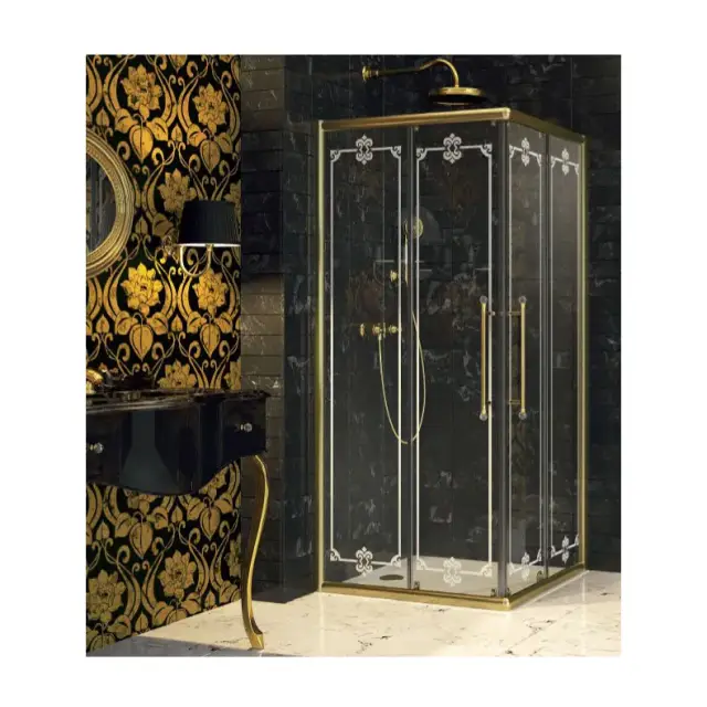 Ограждение в нишу HUPPE Enjoy victorian EV0102.031.340 профиль - бронза (031) / стекло frozen imperial (340)