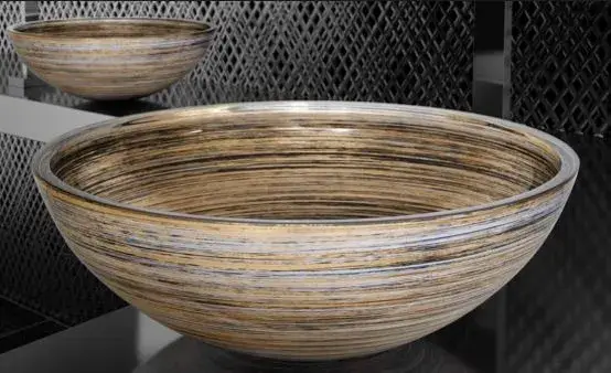 Раковина Glass Design GRAFFITI44BS стекло, цвет - цвет - черный/серебро/слоновая кость