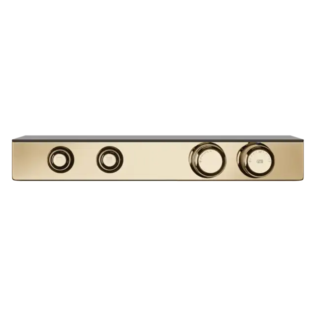 Термостат Gessi HI-FI ECLECTIC 65252#735 Warm Bronze PVD, полочка-черное стекло