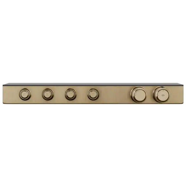 Термостат Gessi HI-FI ECLECTIC 65256#726 Warm Bronze Brushed PVD, полочка-черное стекло