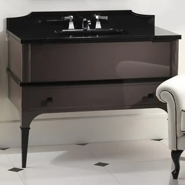 База под раковину Devon&Devon SUITE SUITE D + DETRATIDROREP основание Warm Grey, столешница NERO ASSOLUTO